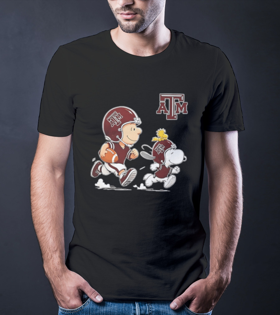 Charlie Brown Snoopy Woodstock Texas A&M Aggies Football 2026 T-Shirt