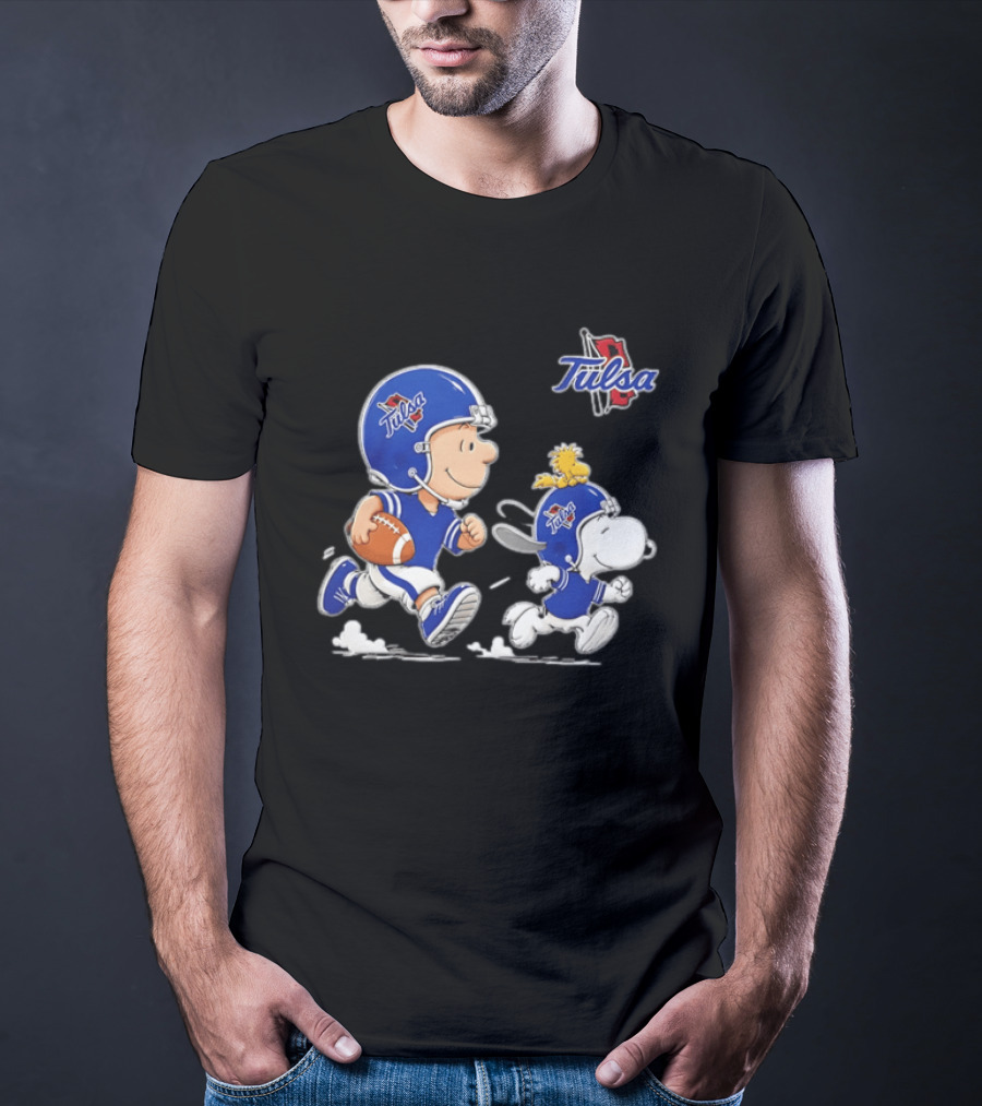 Tulsa Golden Hurricane Football 2026 Charlie Brown Woodstock Snoopy T-Shirt