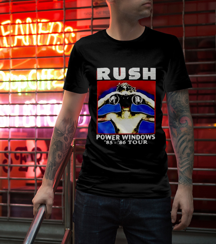 Rush Power Windows 85 86 Tour Rock Music Iconic Binoculars T-Shirt