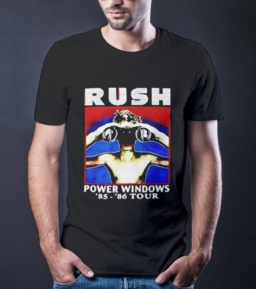 Rush Power Windows 85 86 Tour Rock Music Iconic Binoculars T-Shirt