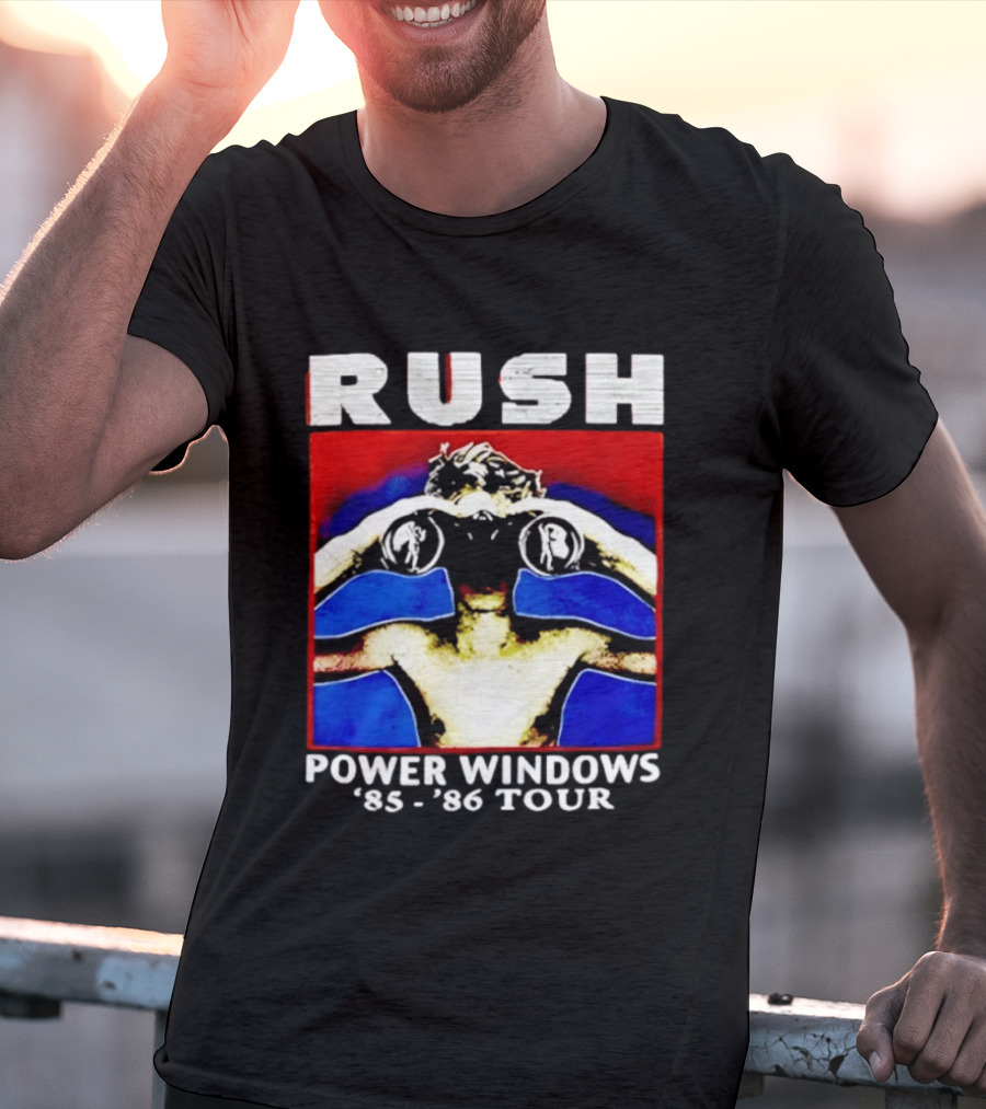 Rush Power Windows 85 86 Tour Rock Music Iconic Binoculars T-Shirt