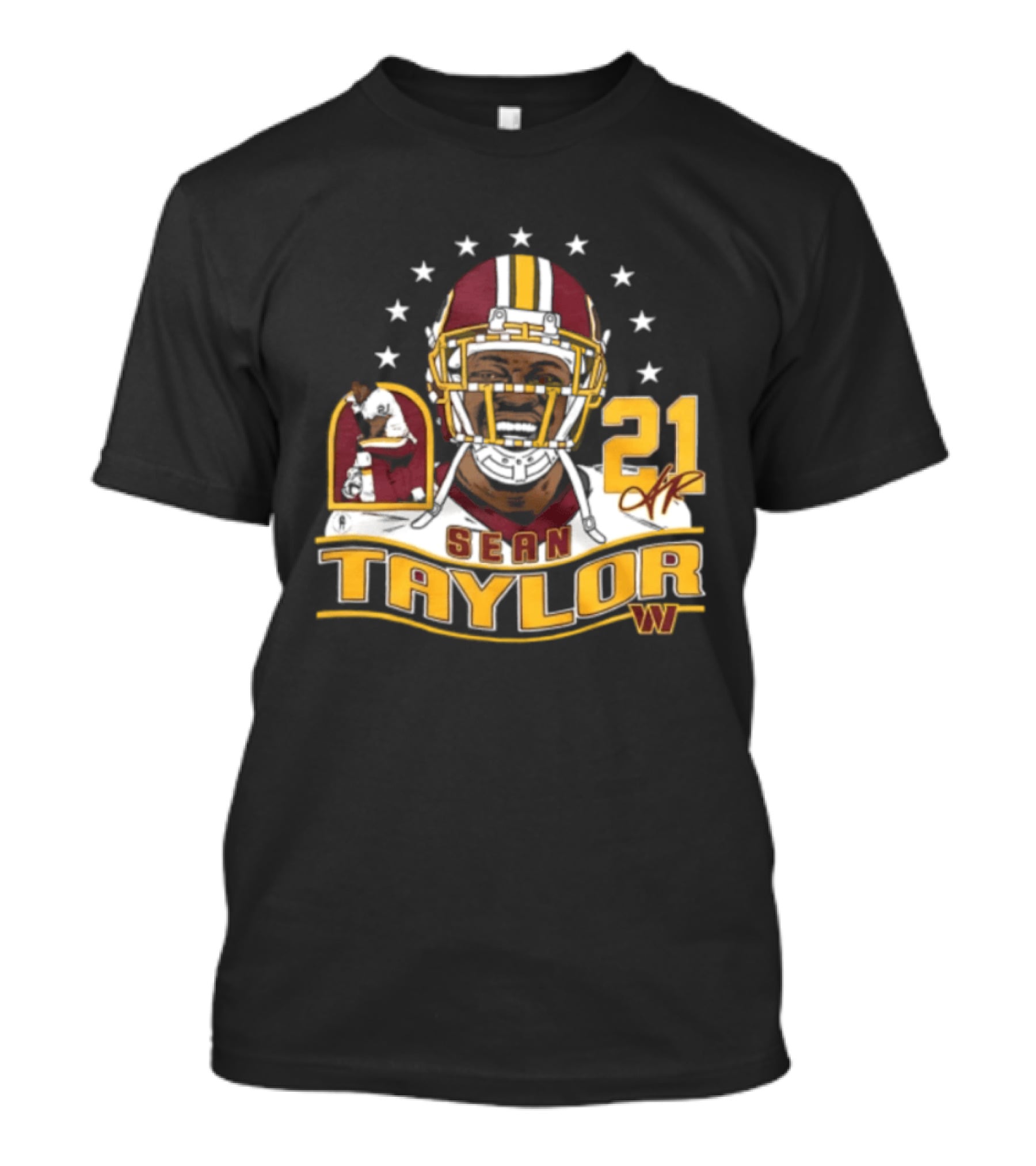 Sean Taylor Washington Commanders Player Helmet Stars 21 Signature T-Shirt