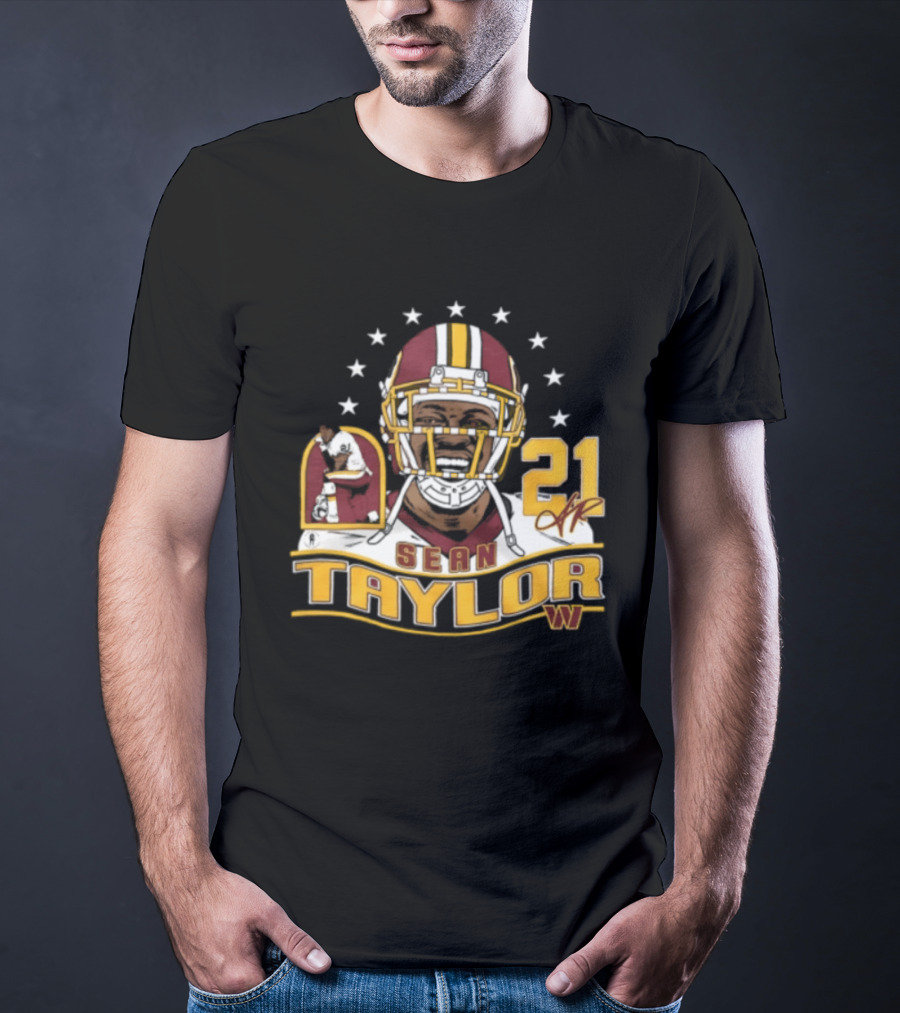 Sean Taylor Washington Commanders Player Helmet Stars 21 Signature T-Shirt