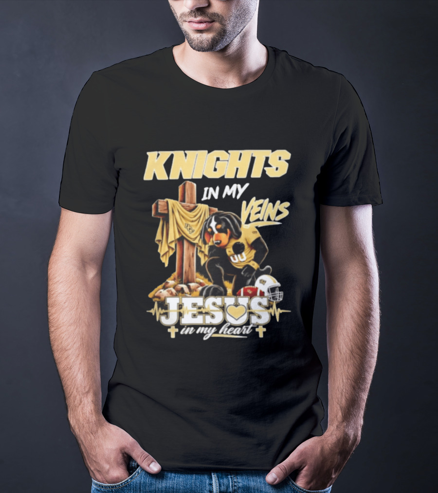 UCF Knights Dog Football Jesus Cross Faith In My Heart T-Shirt