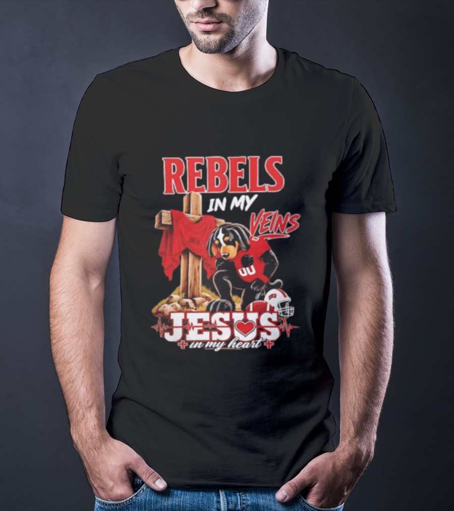 UNLV Rebels Dog In My Veins Jesus In My Heart Football Faith T-Shirt