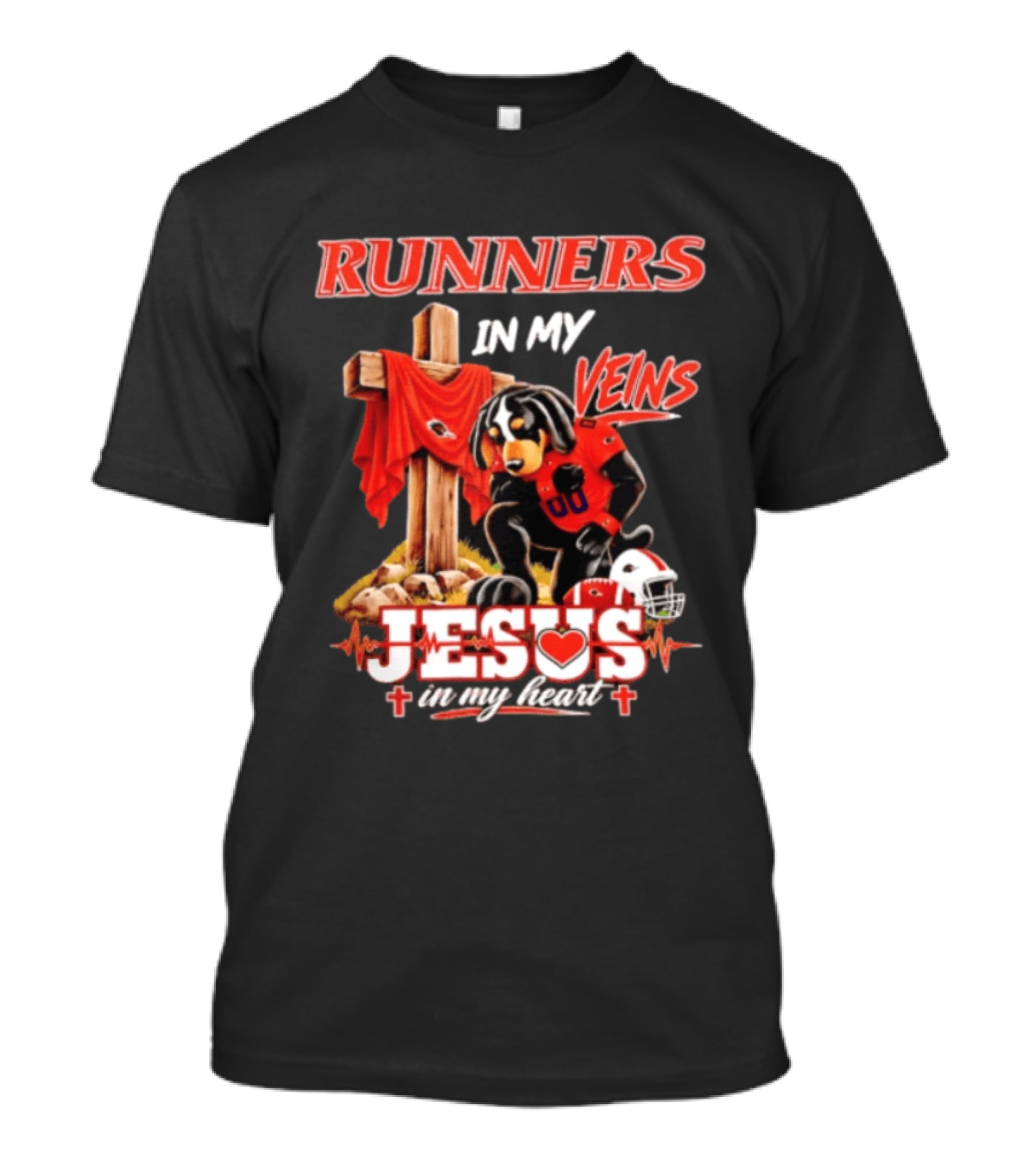 UTSA Roadrunners Runners In My Veins Jesus In My Heart Football Faith T-Shirt