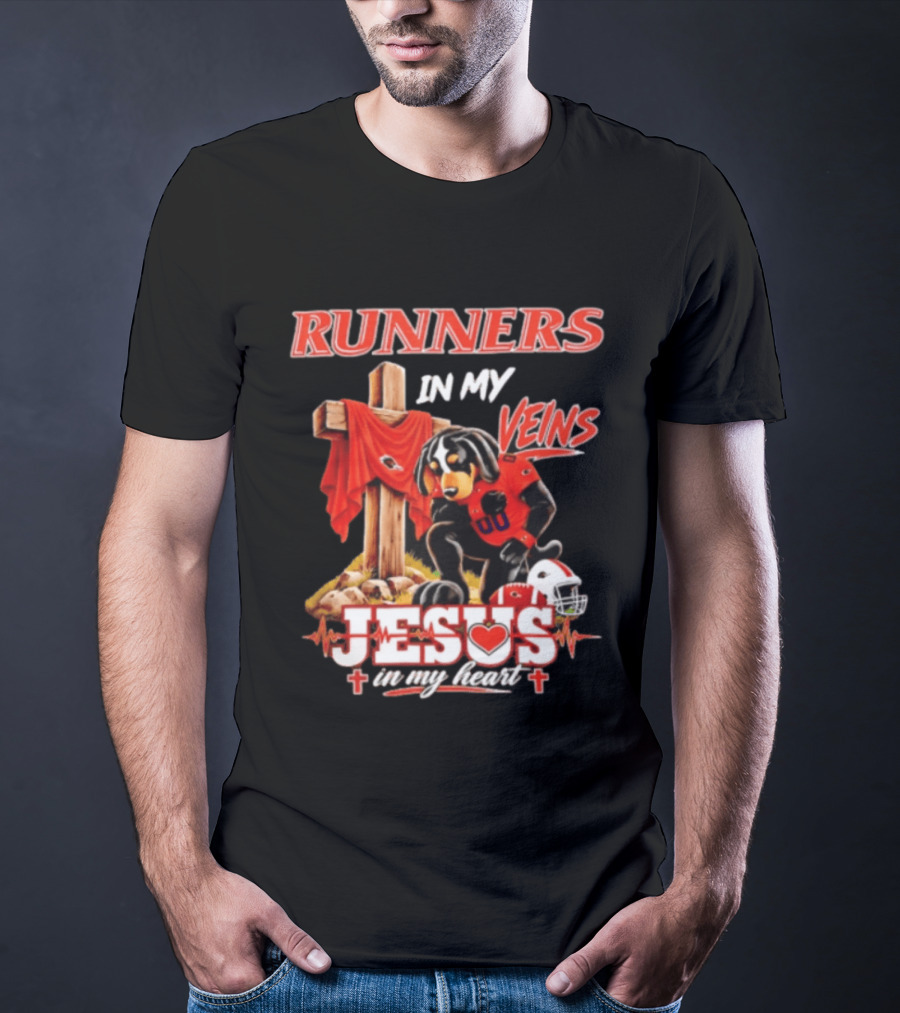 UTSA Roadrunners Runners In My Veins Jesus In My Heart Football Faith T-Shirt