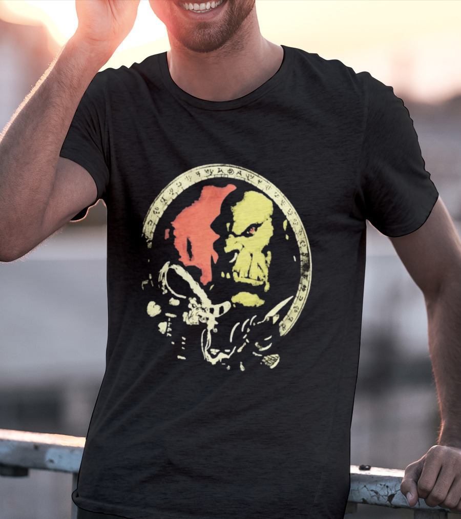 World Of Warcraft Orc Warrior Rune Circle Fantasy T-Shirt