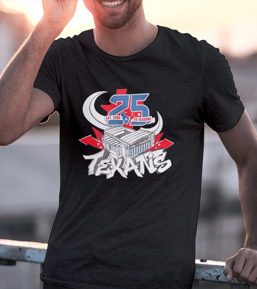Houston Texans Est. 2002 25 Seasons NRG Stadium Anniversary T-Shirt