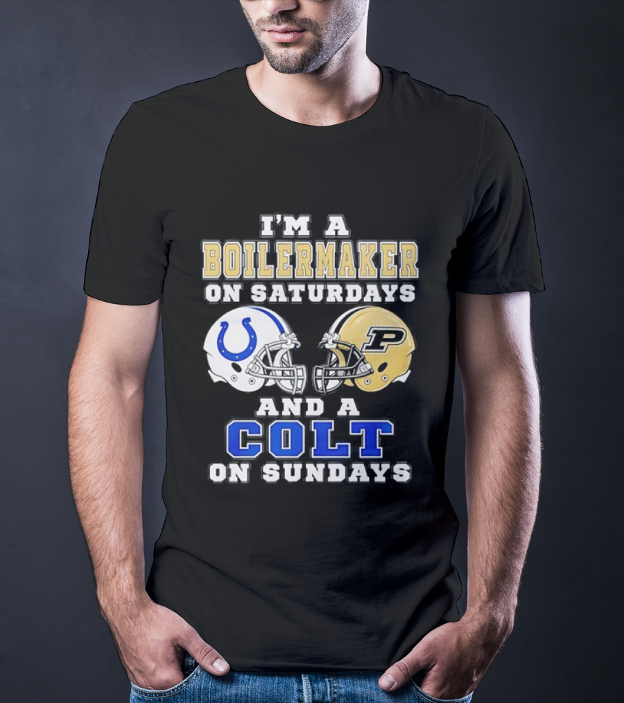 Purdue Boilermaker Football Saturdays Indianapolis Colt Sundays Fan Gear T-Shirt