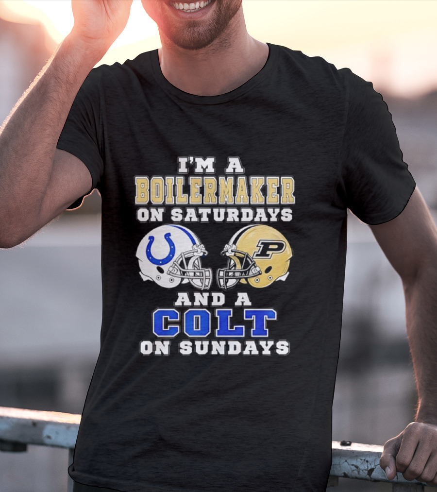 Purdue Boilermaker Football Saturdays Indianapolis Colt Sundays Fan Gear T-Shirt