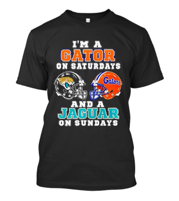 I'm A Gator On Saturdays And A Jaguar On Sundays Football Helmets T-Shirt