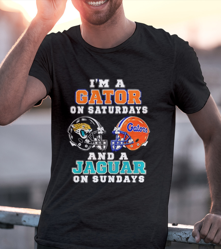 I'm A Gator On Saturdays And A Jaguar On Sundays Football Helmets T-Shirt