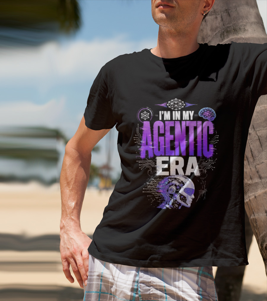 I'm In My Agentic Era Artificial Intelligence Circuit Brain Skull T-Shirt