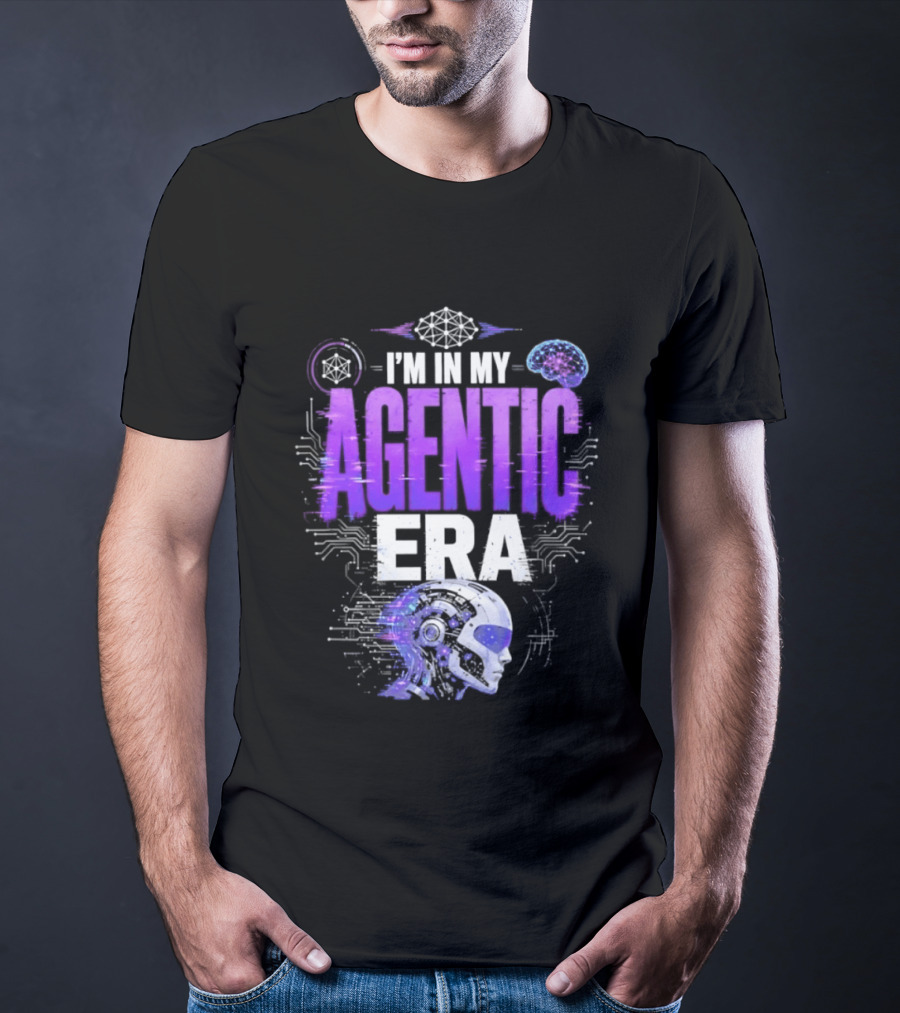 I'm In My Agentic Era Artificial Intelligence Circuit Brain Skull T-Shirt