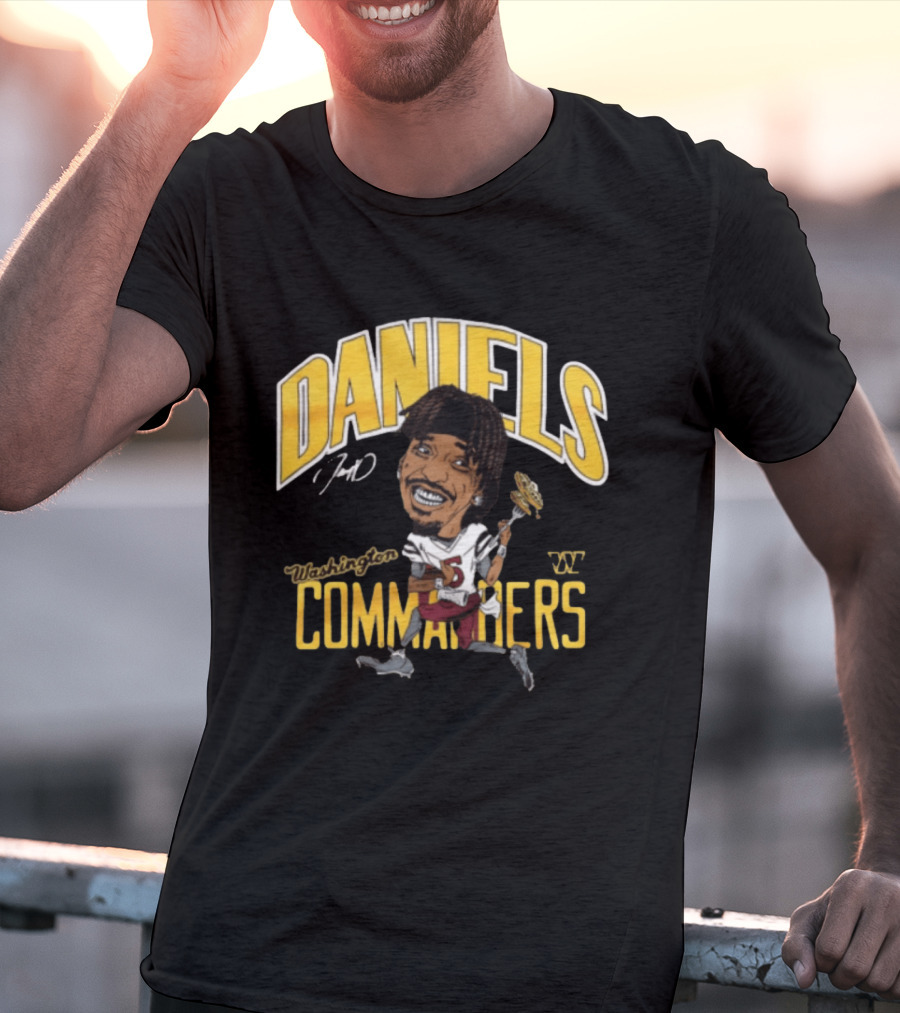 Daniels 7 Washington Commanders Caricature Player Holding Waffle Fork T-Shirt