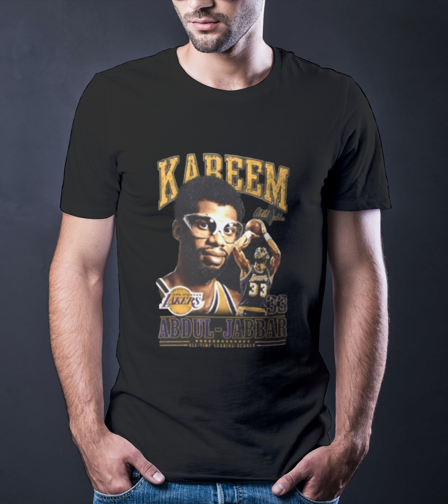 Kareem Abdul Jabbar Los Angeles Lakers NBA All Time Leading Scorer 33 T-Shirt