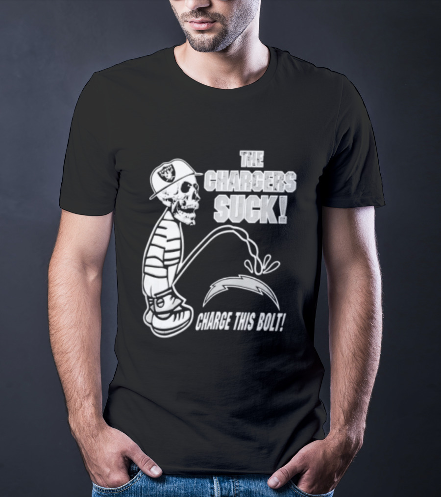 Las Vegas Raiders Versus Los Angeles Chargers Rivalry The Chargers Suck Charge This Bolt T-Shirt