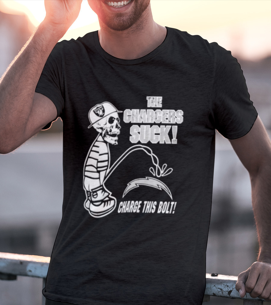 Las Vegas Raiders Versus Los Angeles Chargers Rivalry The Chargers Suck Charge This Bolt T-Shirt