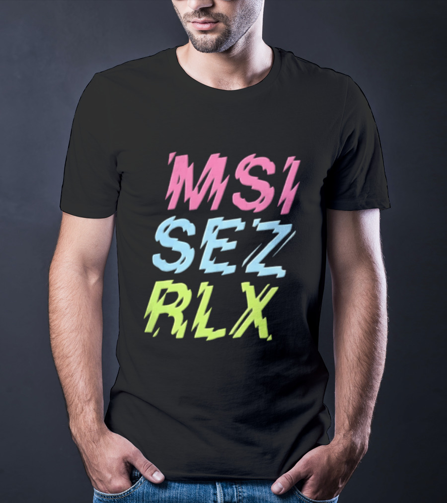 MSI SEZ RLX Glitch Neon Colors Pink Blue Yellow T-Shirt