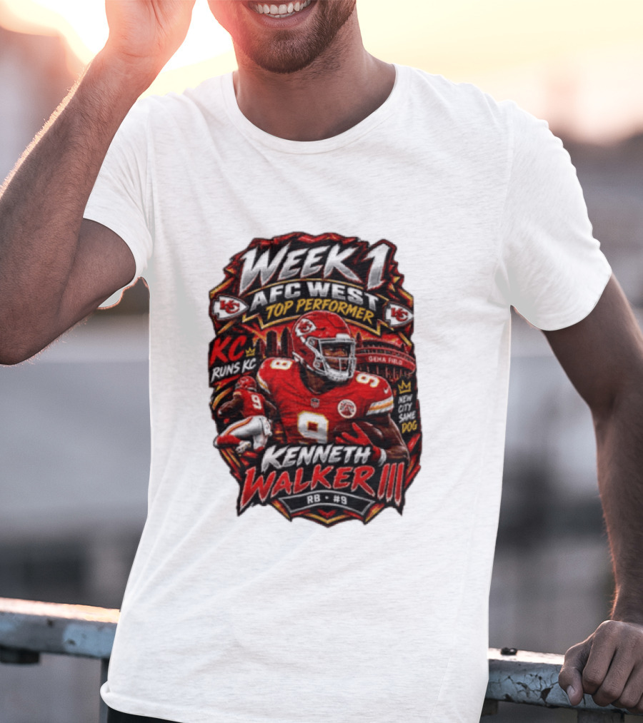 Kenneth Walker Kansas City Chiefs Week 1 NFC West Top Performer T-Shirt