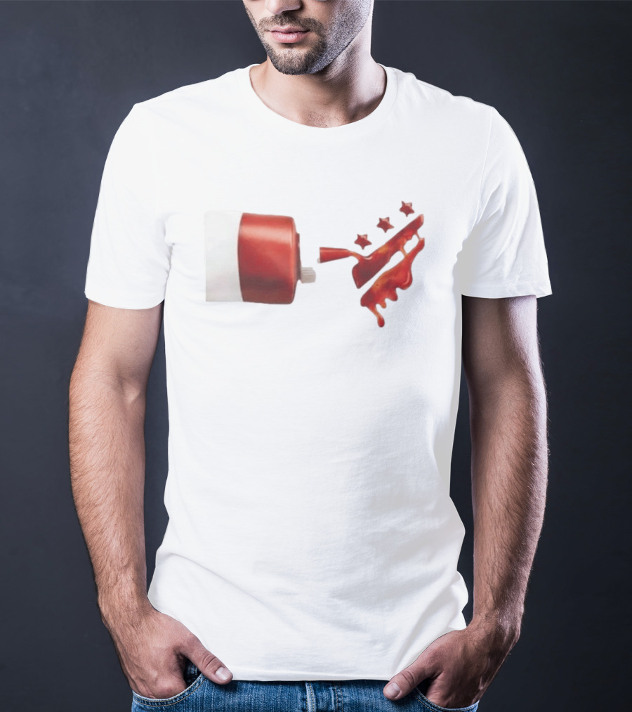 Ketchup Bottle With Three Star Splat Rating T-Shirt