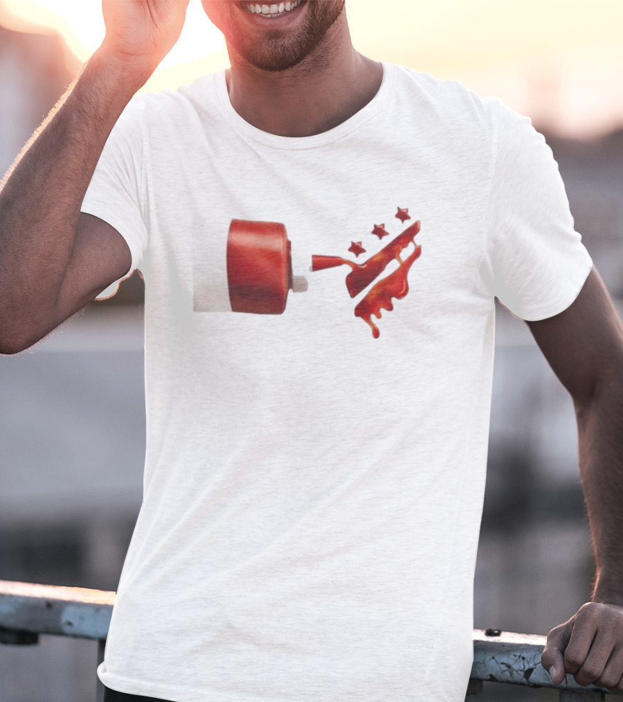 Ketchup Bottle With Three Star Splat Rating T-Shirt