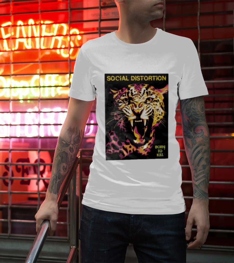 Social Distortion Snarling Leopard Born To Kill T-Shirt