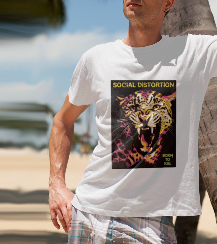 Social Distortion Snarling Leopard Born To Kill T-Shirt