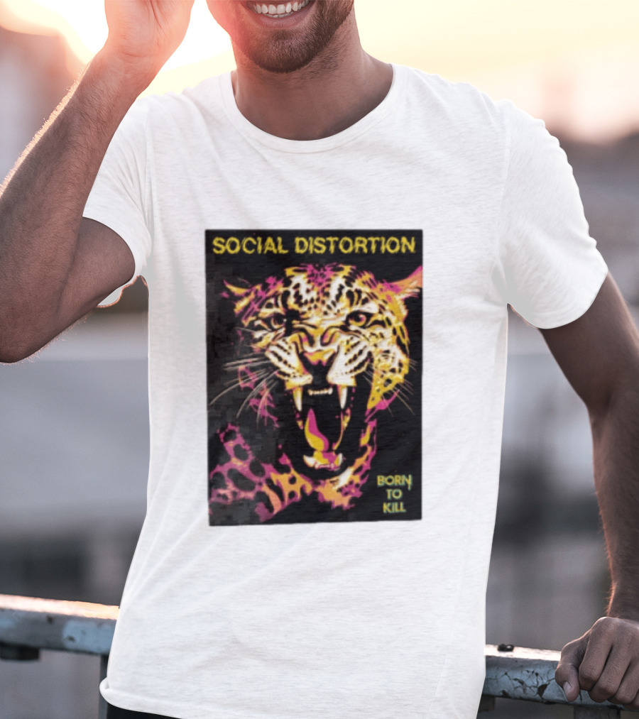 Social Distortion Snarling Leopard Born To Kill T-Shirt