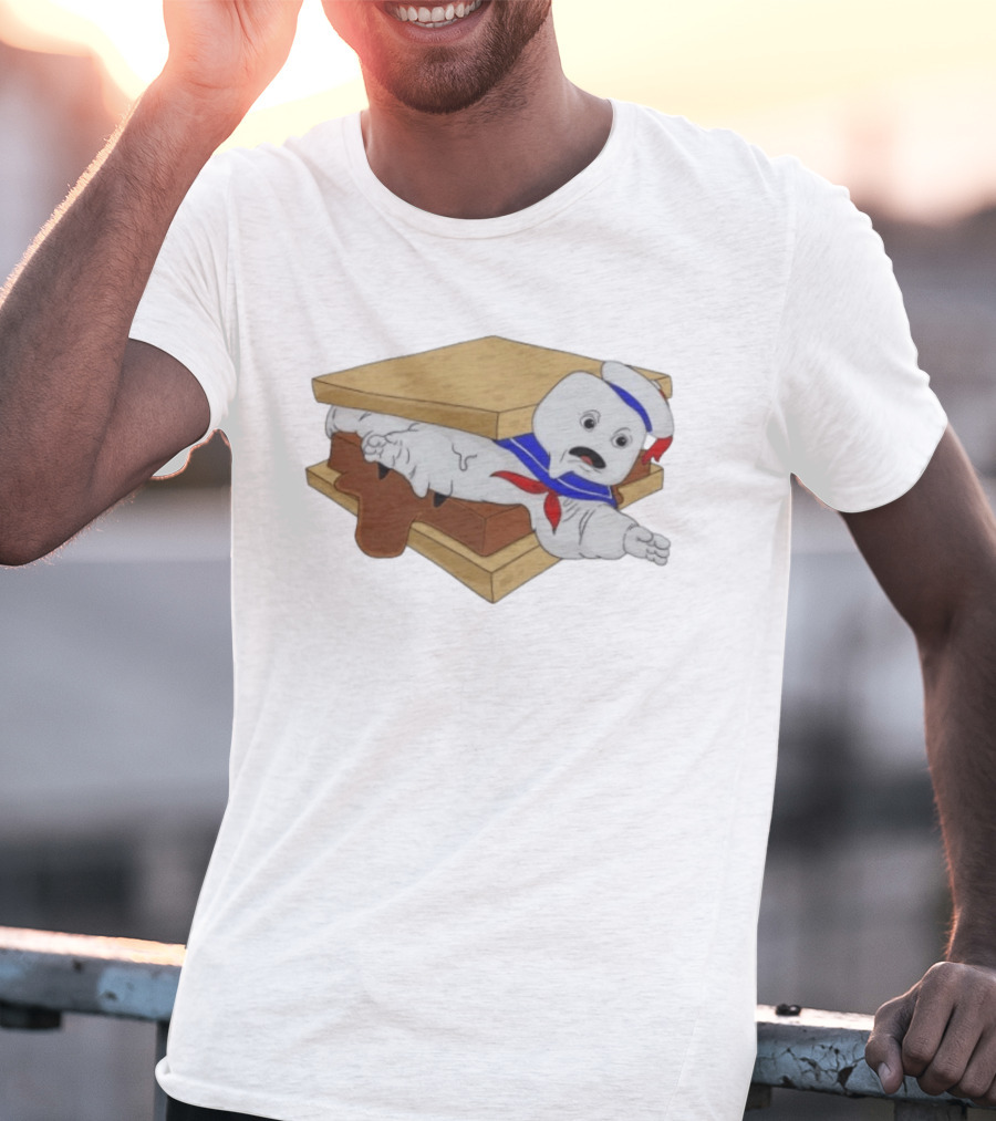 Stay Puft Marshmallow Man S'more Sandwich Ghostbusters Icon Character Fun T-Shirt