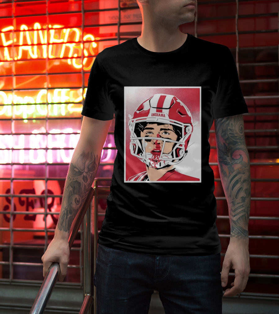 Josh Hoover Indiana Football Bloody Face Helmet T-Shirt