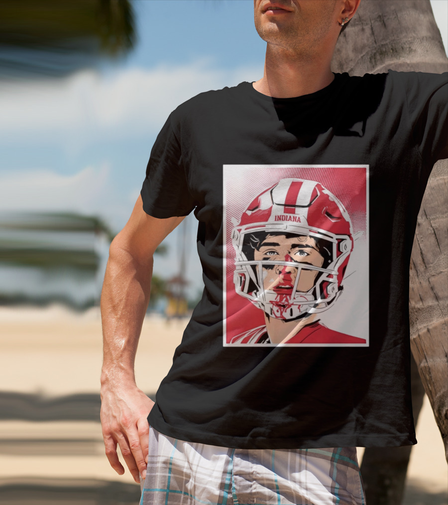 Josh Hoover Indiana Football Bloody Face Helmet T-Shirt