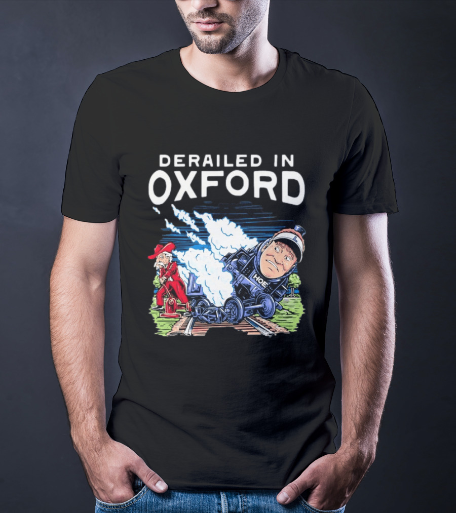 Derailed In Oxford Old Row Ole Miss Lane Kiffin Train T-Shirt
