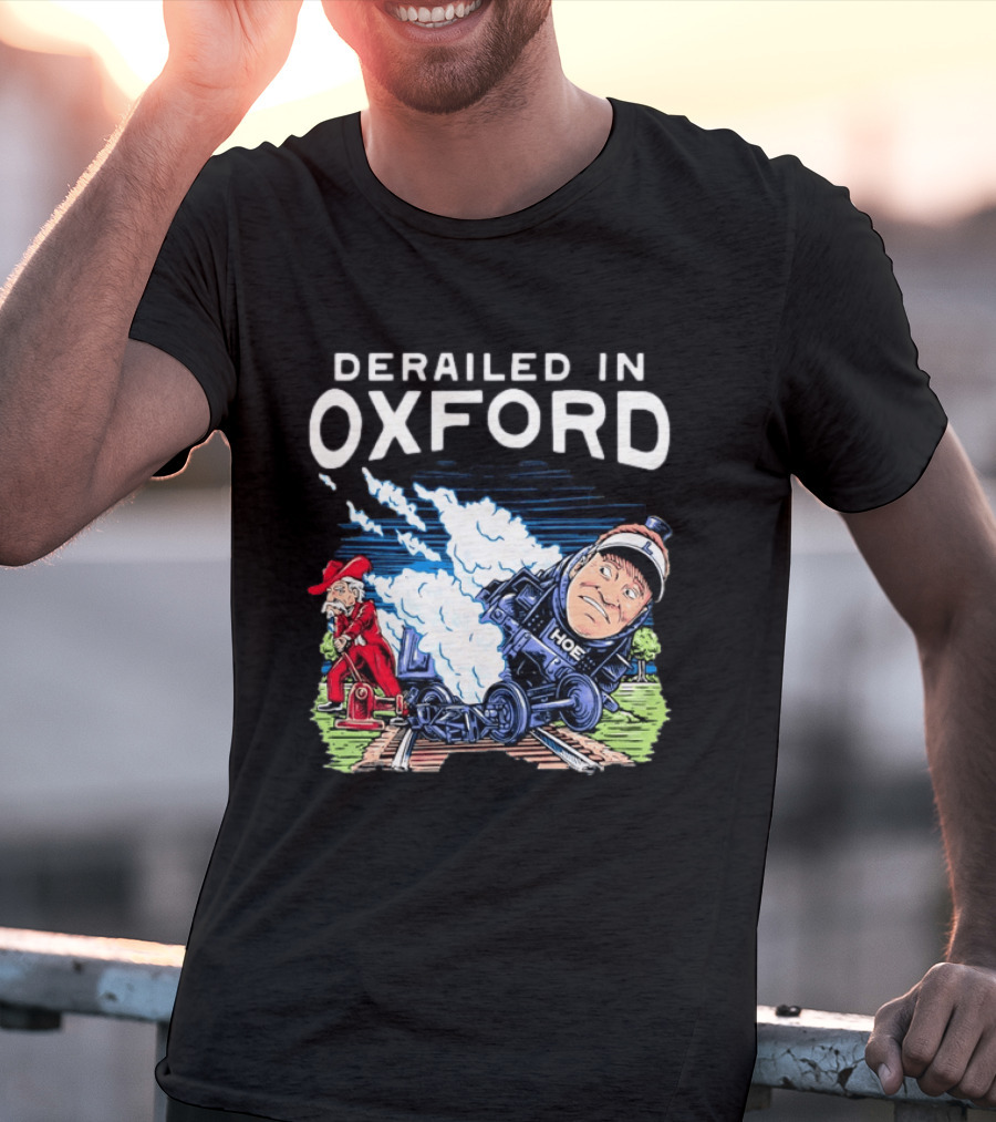 Derailed In Oxford Old Row Ole Miss Lane Kiffin Train T-Shirt