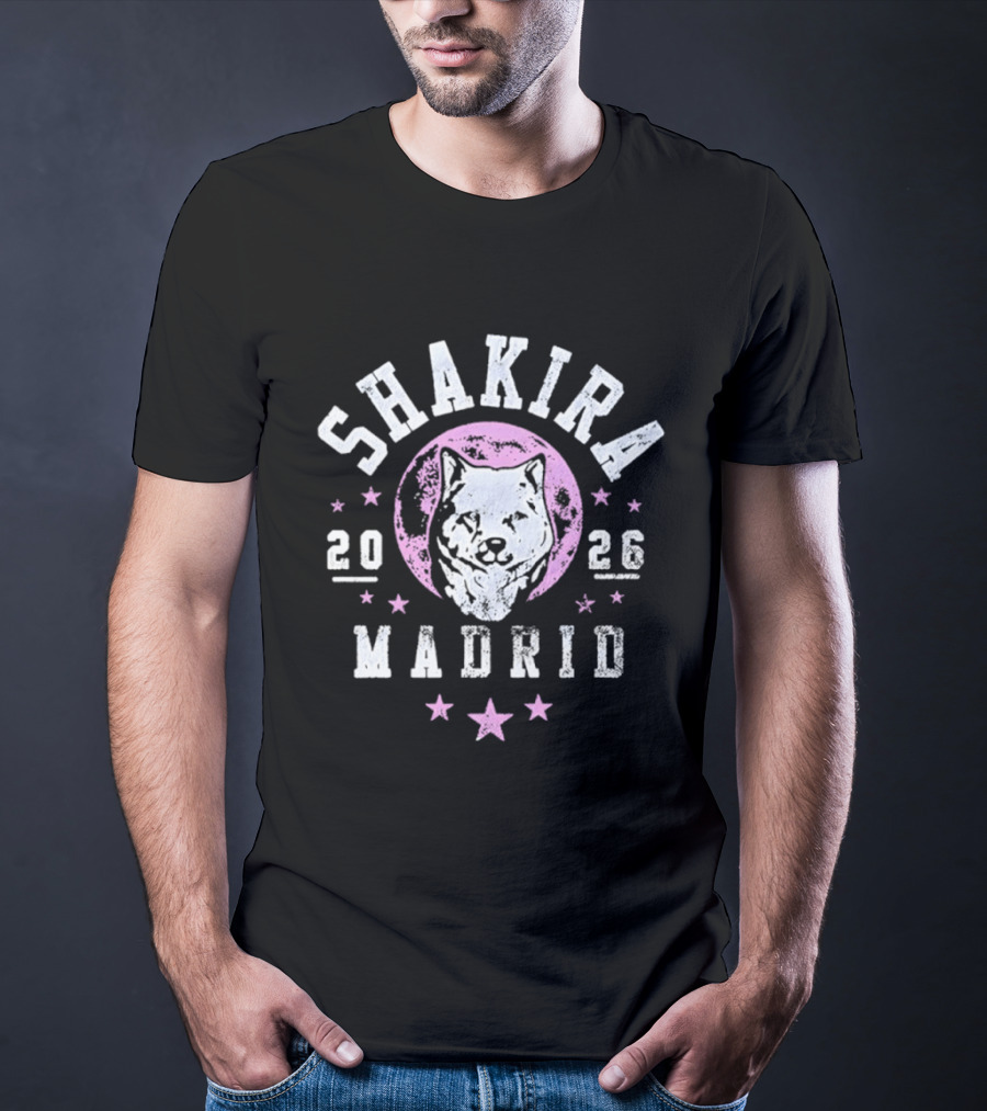 Shakira 2026 Wolf Moon Madrid Distressed T-Shirt