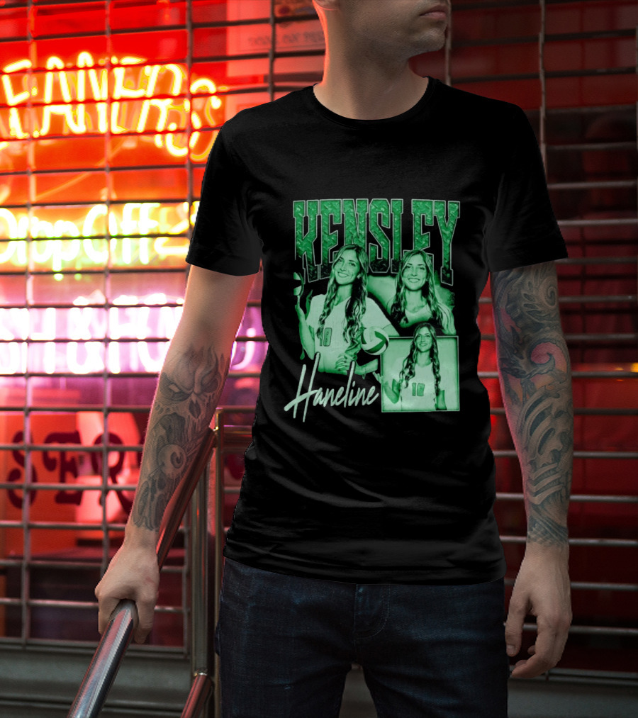 Kensley Haneline 18 Volleyball Player Green Collage T-Shirt