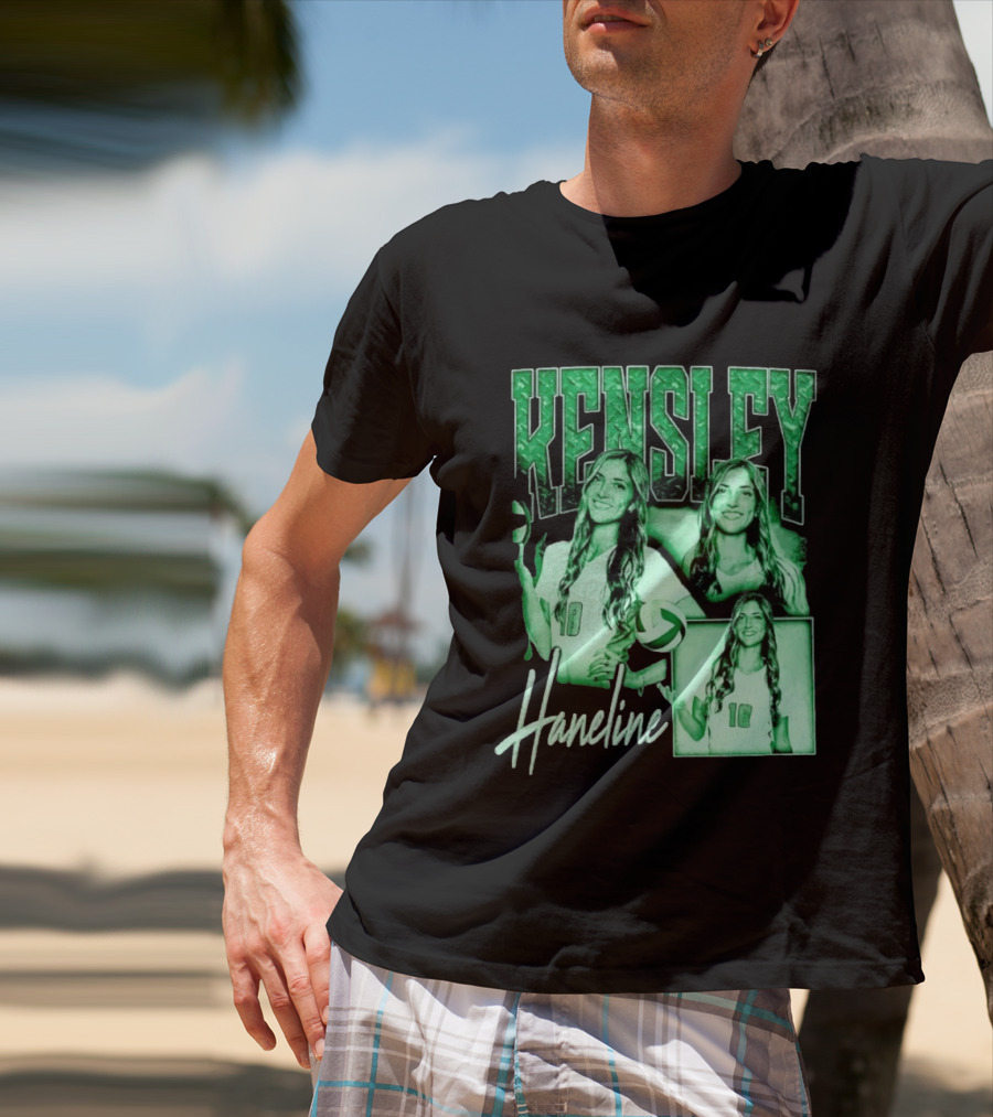 Kensley Haneline 18 Volleyball Player Green Collage T-Shirt