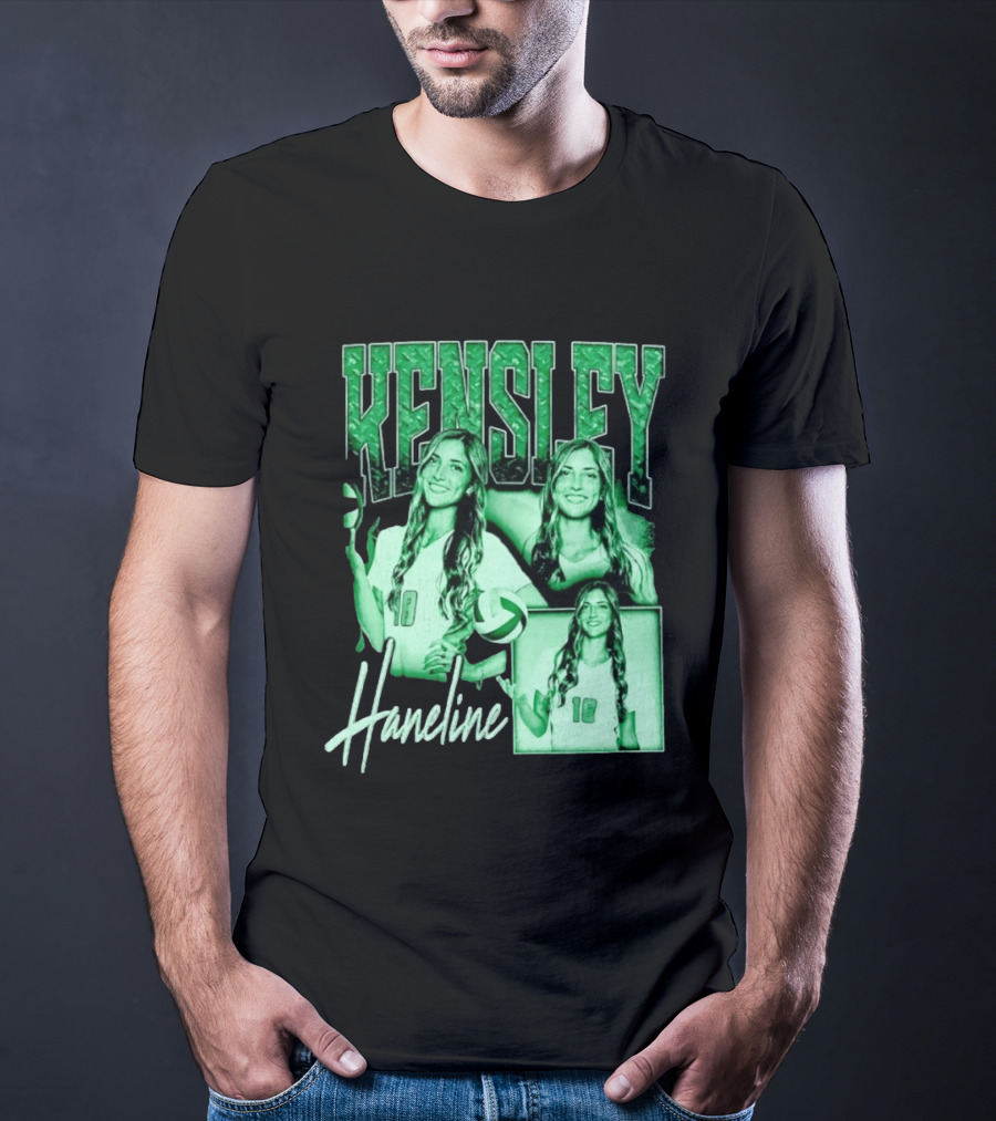 Kensley Haneline 18 Volleyball Player Green Collage T-Shirt