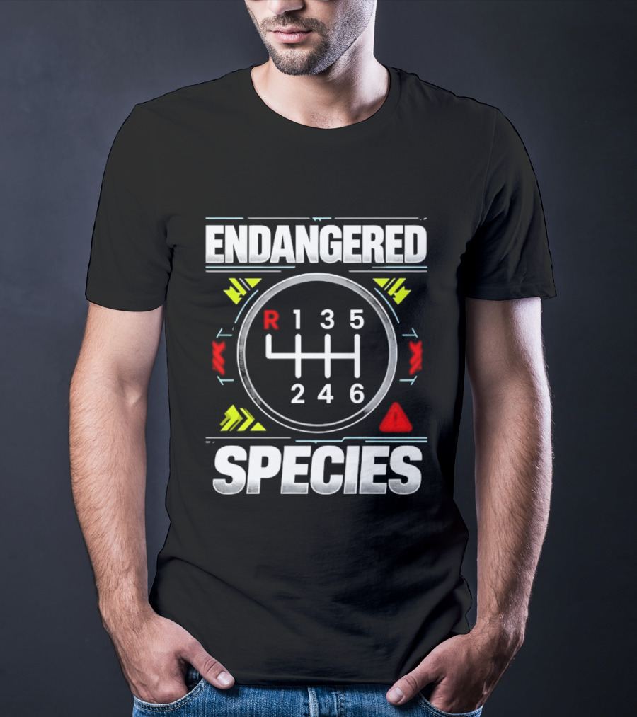 Endangered Species Manual Transmission Gear Shift T-Shirt