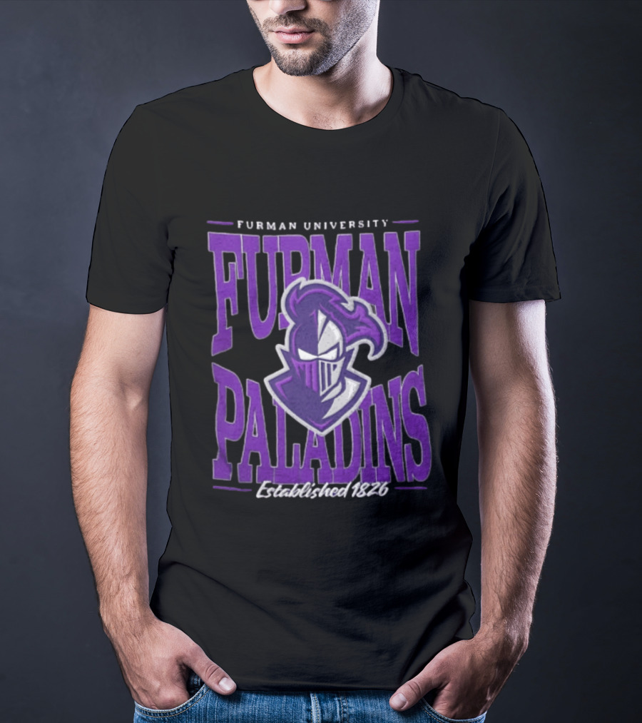Furman University Paladins NCAAF Established 1826 Purple Knight T-Shirt