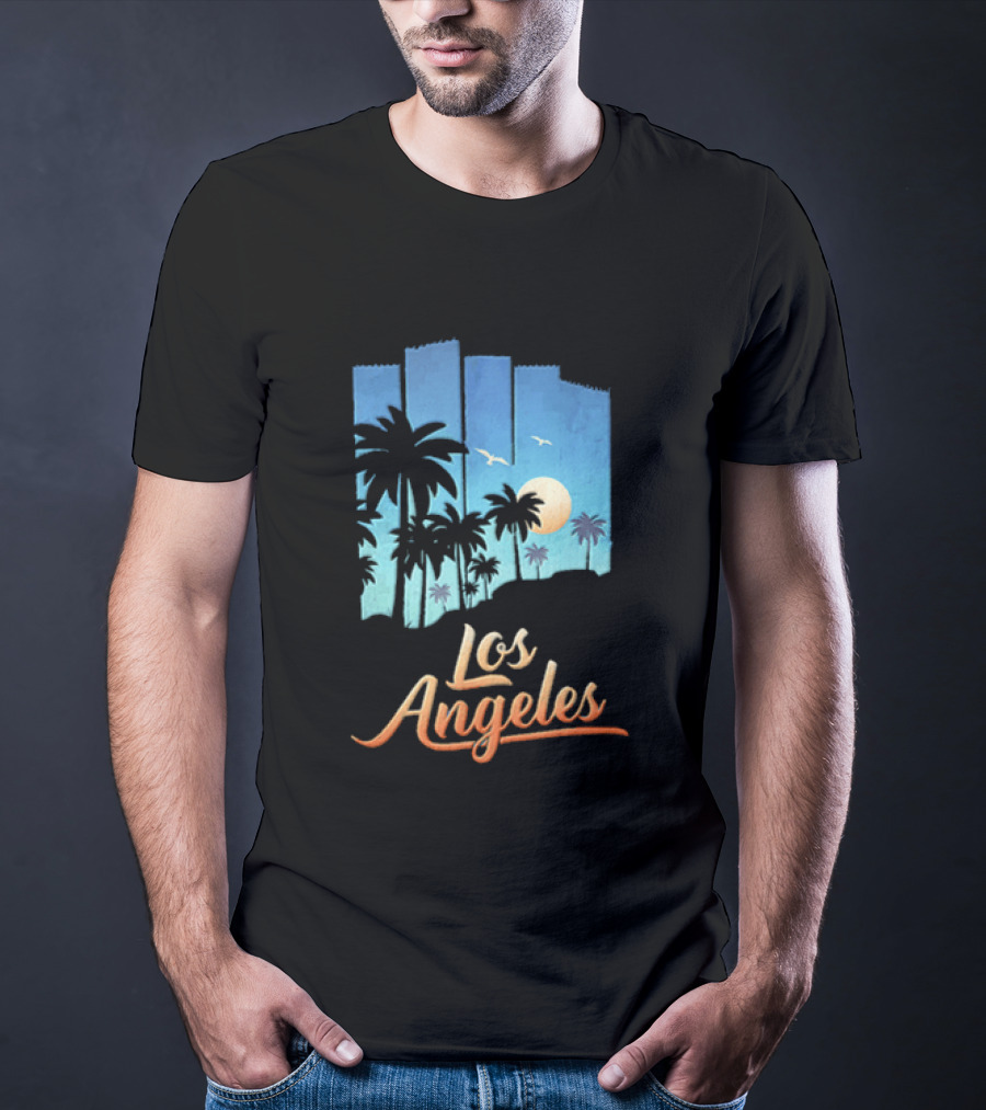 Los Angeles Sunset Palm Trees California T-Shirt