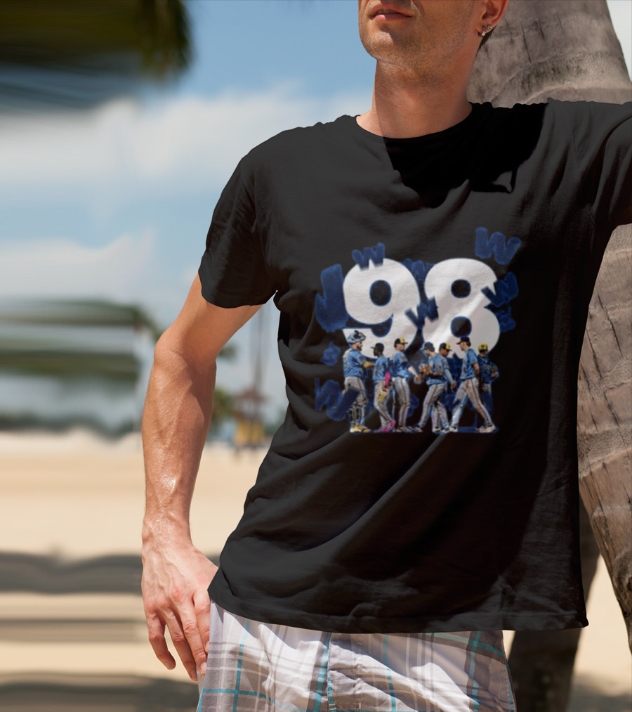 Milwaukee Brewers 98 Wins Franchise Record Baseball Team Celebration Blue T-Shirt