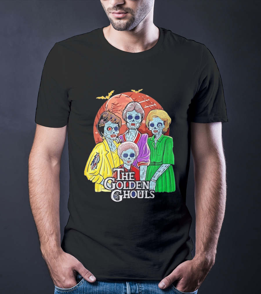 Halloween Zombie The Golden Ghouls Bat Moon T-Shirt