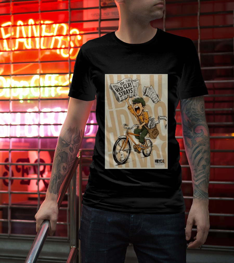 Red Clay Strays Sep 20 2026 San Antonio Frost Bank Center HBYCO Newsboy Bicycle T-Shirt