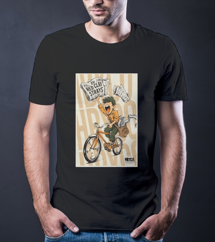 Red Clay Strays Sep 20 2026 San Antonio Frost Bank Center HBYCO Newsboy Bicycle T-Shirt