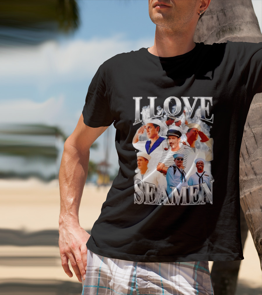 I Love Seamen Sailor Aesthetic Navy Nautical T-Shirt