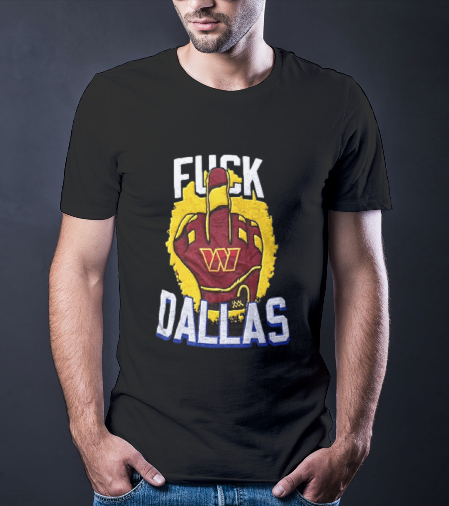 Raise Hail F*** Dallas Middle Finger Glove Red Yellow White Blue T-Shirt