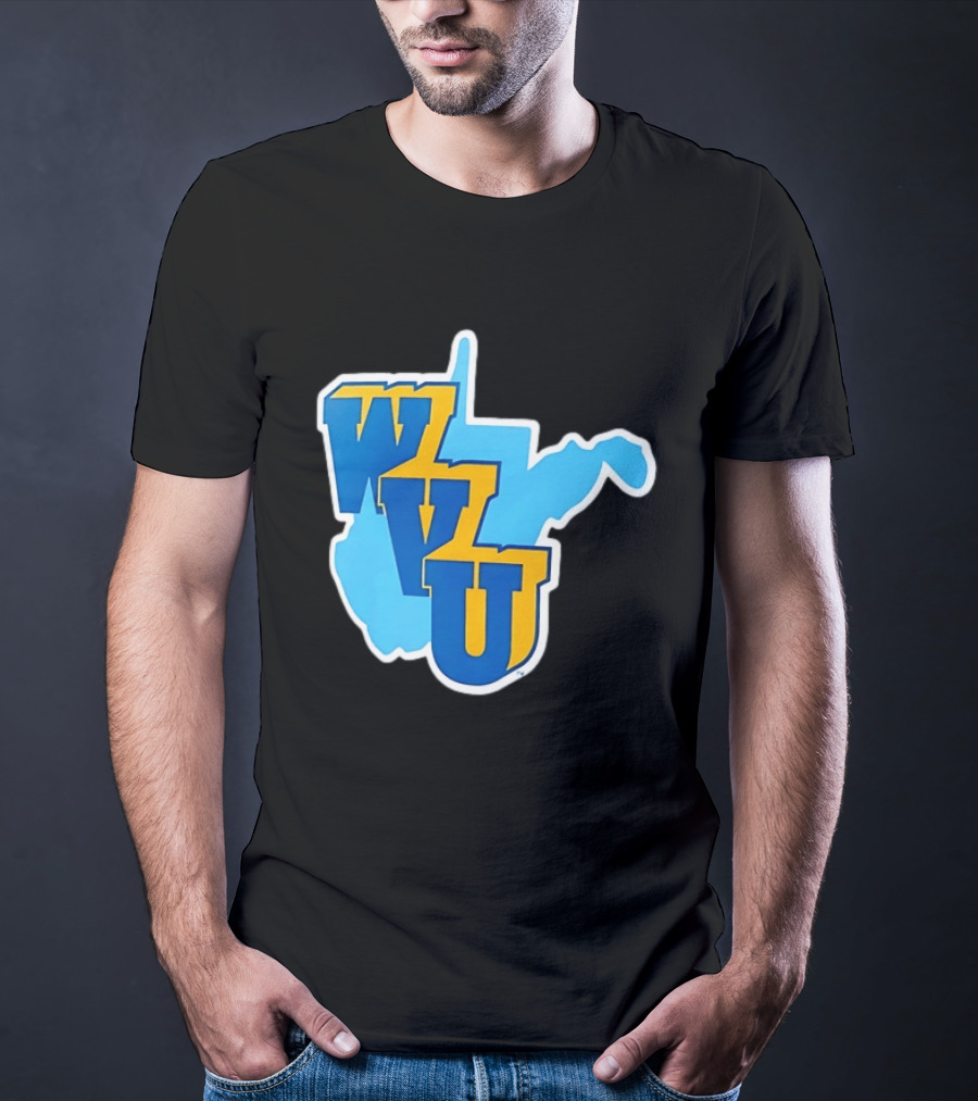West Virginia Mountaineers WVU State Map T-Shirt