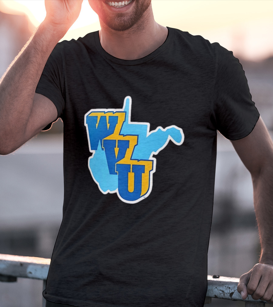 West Virginia Mountaineers WVU State Map T-Shirt